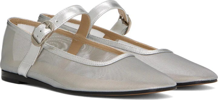 Le Monde Beryl Silver Mesh Mary Jane Ballerina Flats - Image 4