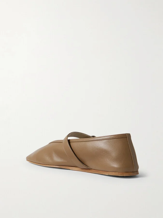 Le Monde Béryl - Stella Leather Mary Jane Ballet Flats - Brown - Image 3