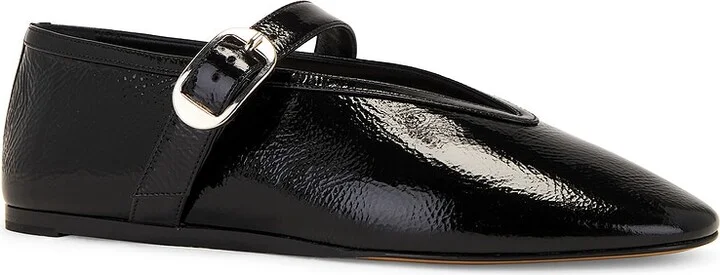 LE MONDE BÉRYL Stella Patent Leather Slipper in Black - Image 2