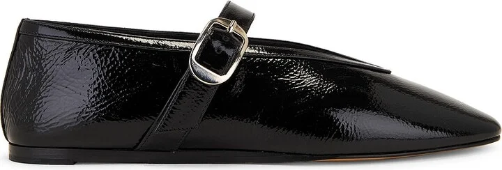 LE MONDE BÉRYL Stella Patent Leather Slipper in Black