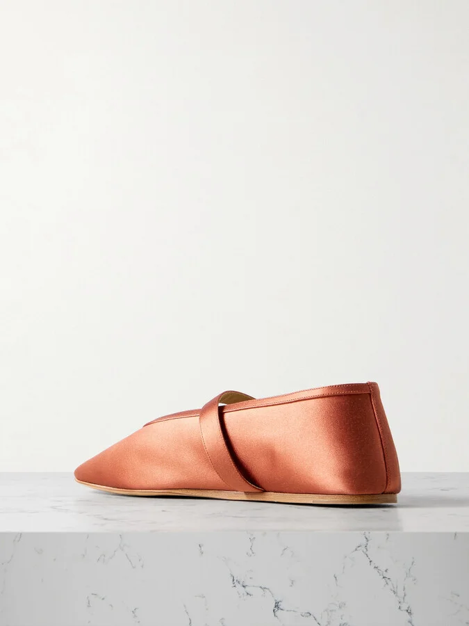 Le Monde Béryl - Stella Satin Mary Jane Ballet Flats - Metallic - Image 3