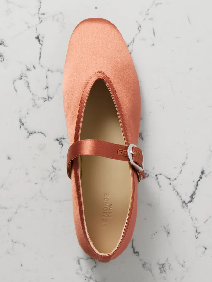 Le Monde Béryl - Stella Satin Mary Jane Ballet Flats - Metallic - Image 5