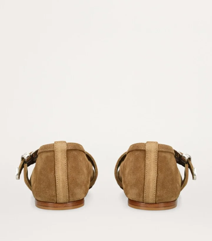 Le Monde Beryl Suede Buckle Claudia Ballet Flats - Image 3