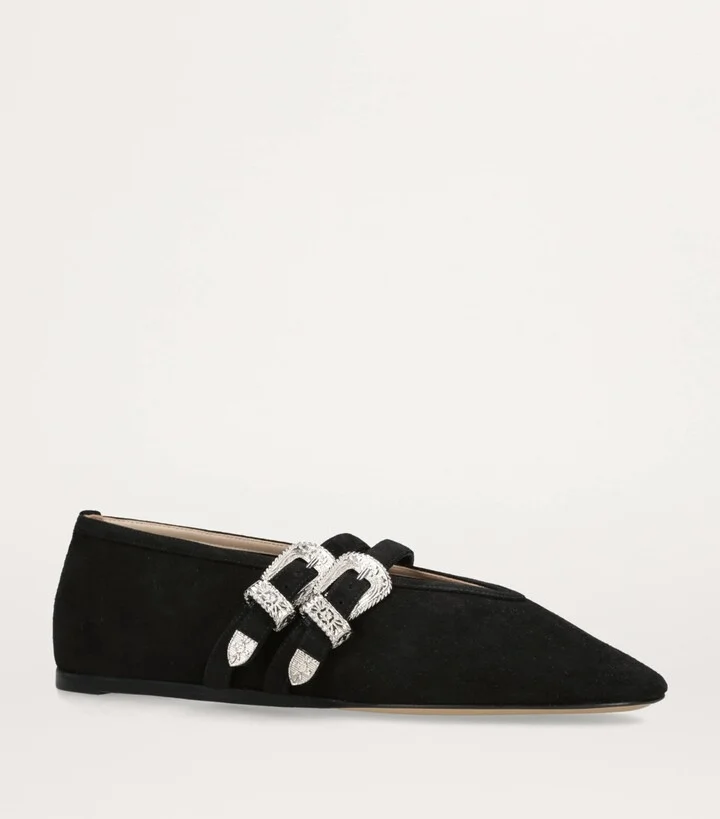 Le Monde Beryl Suede Buckle Claudia Ballet Flats - Image 3