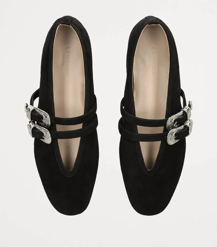Le Monde Beryl Suede Buckle Claudia Ballet Flats - Image 4