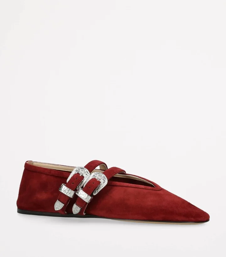 Le Monde Beryl Suede Buckle Claudia Ballet Flats - Image 3