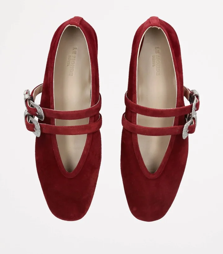 Le Monde Beryl Suede Buckle Claudia Ballet Flats - Image 4