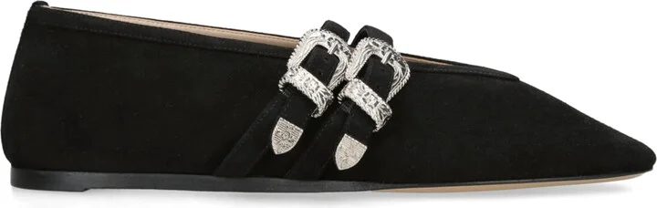 Le Monde Beryl Suede Buckle Claudia Ballet Flats