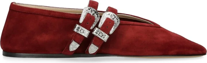 Le Monde Beryl Suede Buckle Claudia Ballet Flats