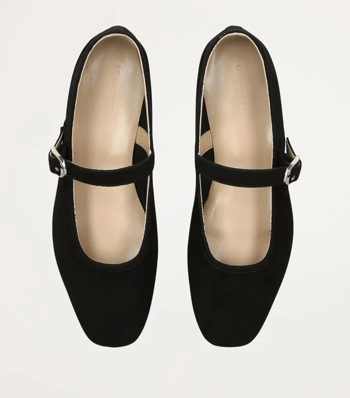 Le Monde Beryl Suede Mary Jane Ballet Flats - Image 3