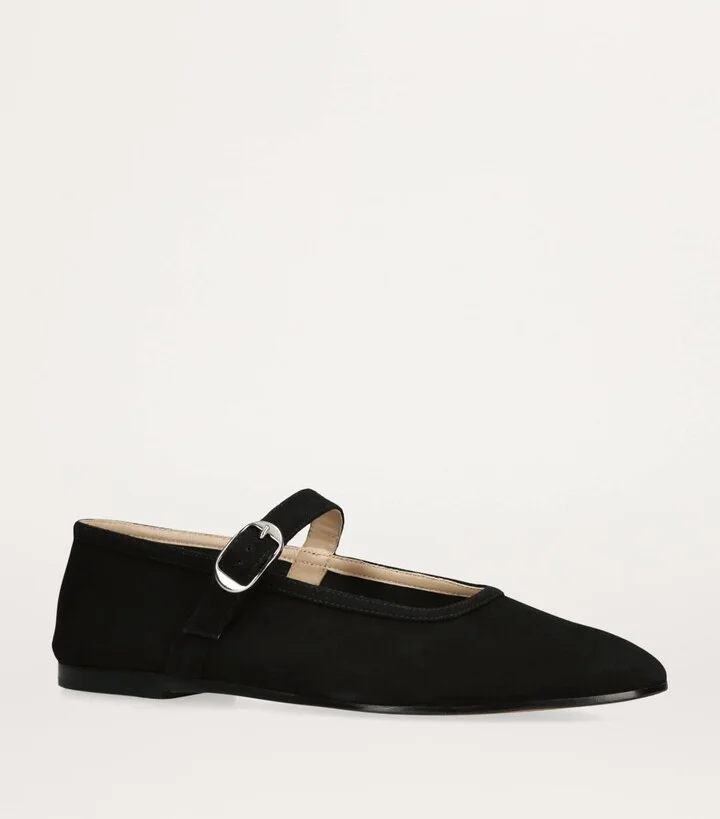 Le Monde Beryl Suede Mary Jane Ballet Flats - Image 6