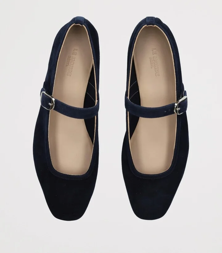 Le Monde Beryl Suede Mary Jane Ballet Flats - Image 4