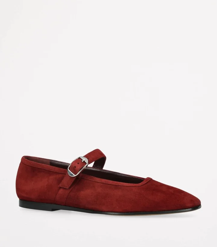 Le Monde Beryl Suede Mary Jane Ballet Flats - Image 3