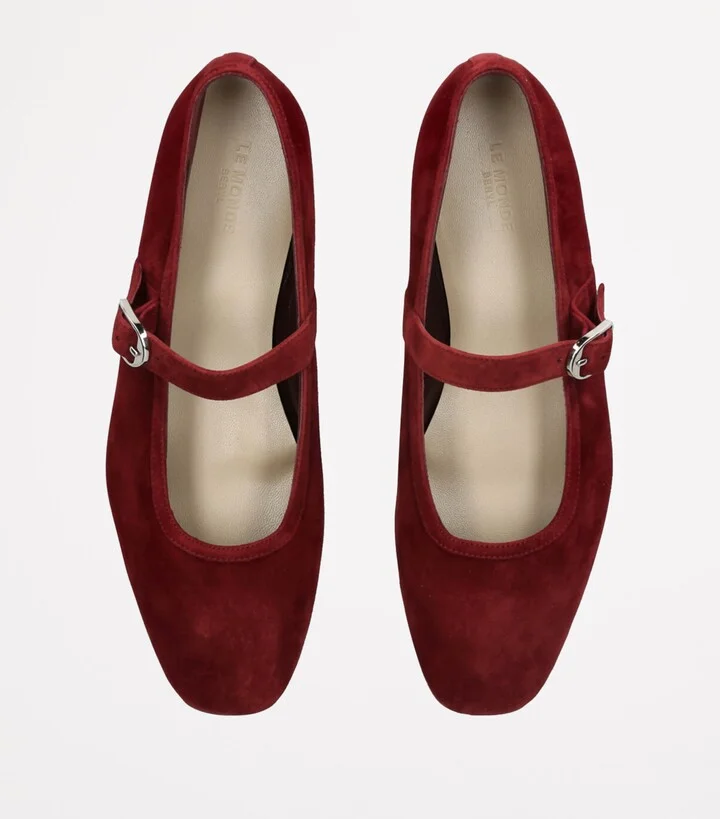 Le Monde Beryl Suede Mary Jane Ballet Flats - Image 4