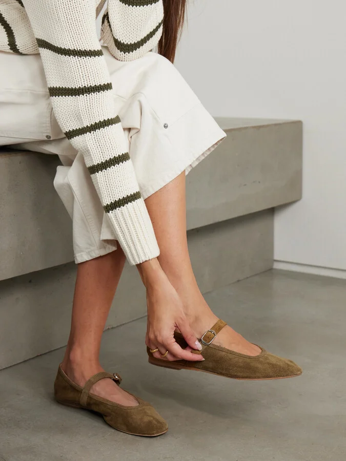 Le Monde Béryl - Suede Mary Jane Ballet Flats - Brown - Image 2