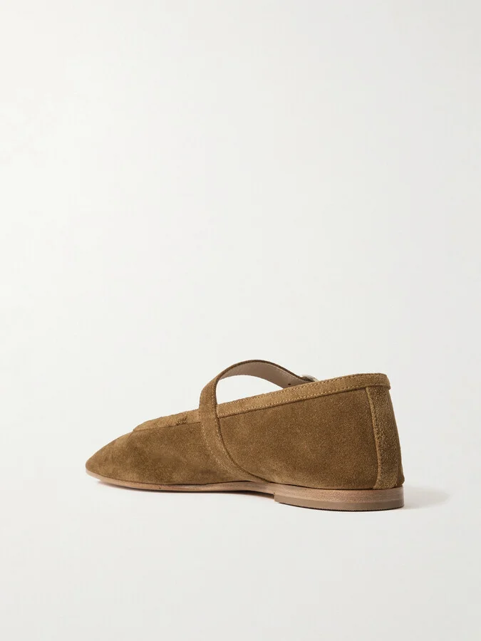Le Monde Béryl - Suede Mary Jane Ballet Flats - Brown - Image 3