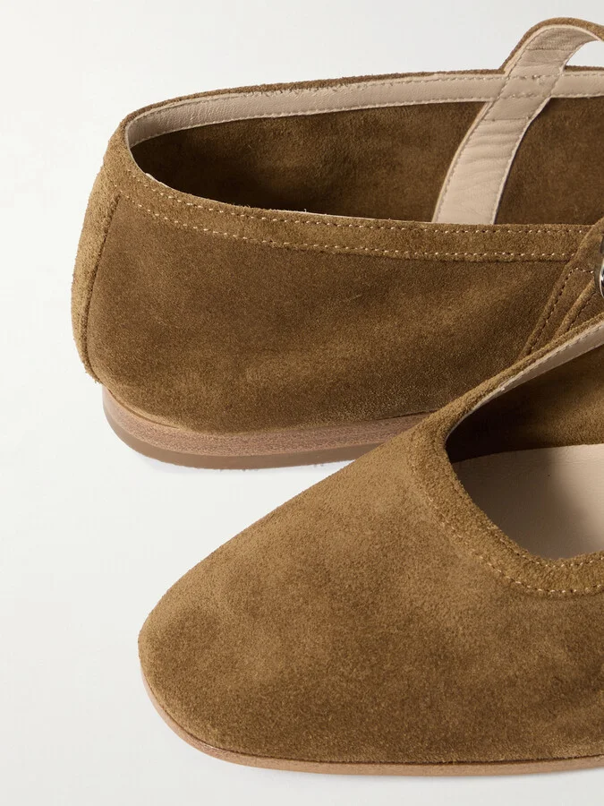 Le Monde Béryl - Suede Mary Jane Ballet Flats - Brown - Image 4