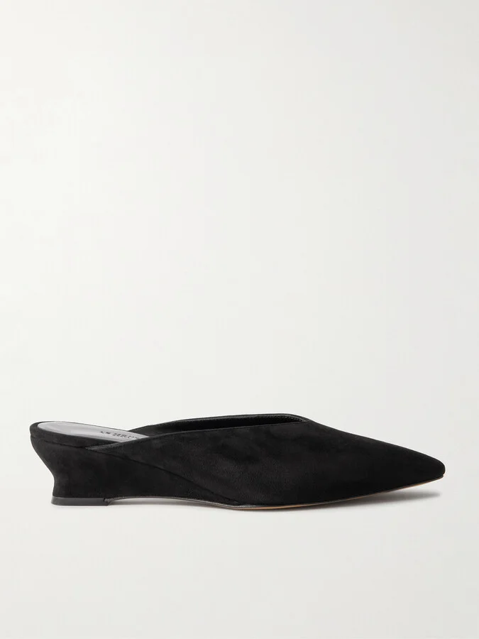 Le Monde Béryl - Suede Wedge Mules - Black