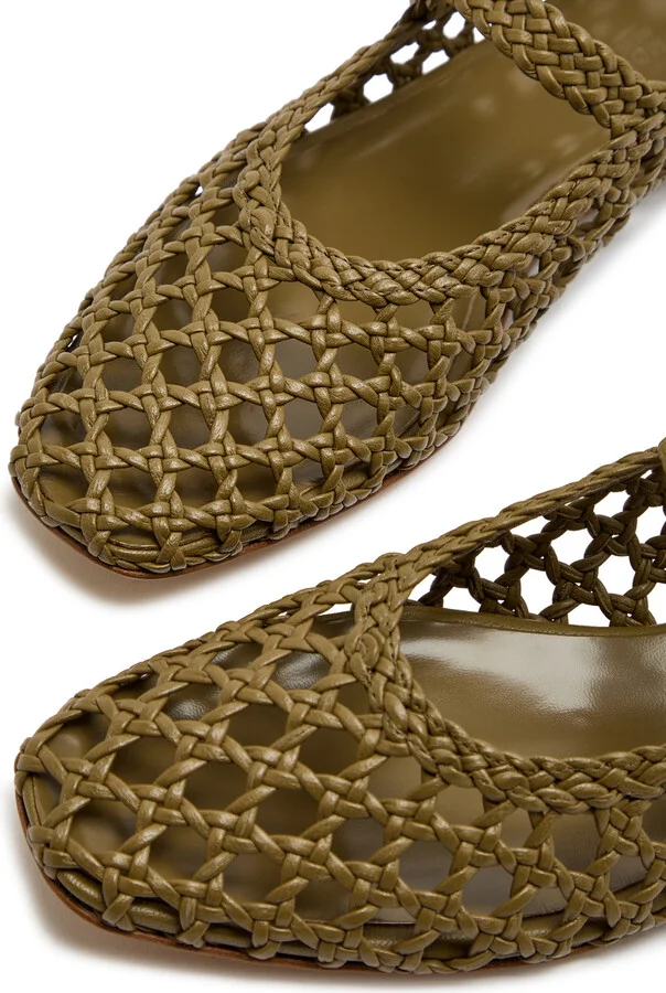LE Monde Beryl Woven Leather Mary Jane Flats - Image 3