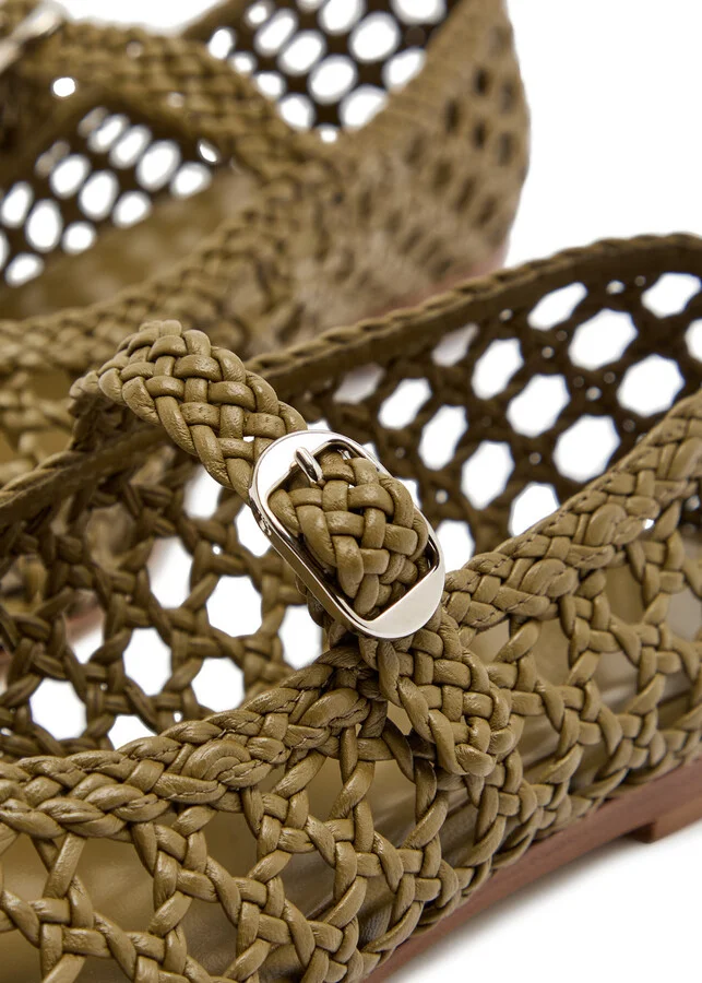 LE Monde Beryl Woven Leather Mary Jane Flats - Image 4