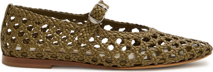 LE Monde Beryl Woven Leather Mary Jane Flats