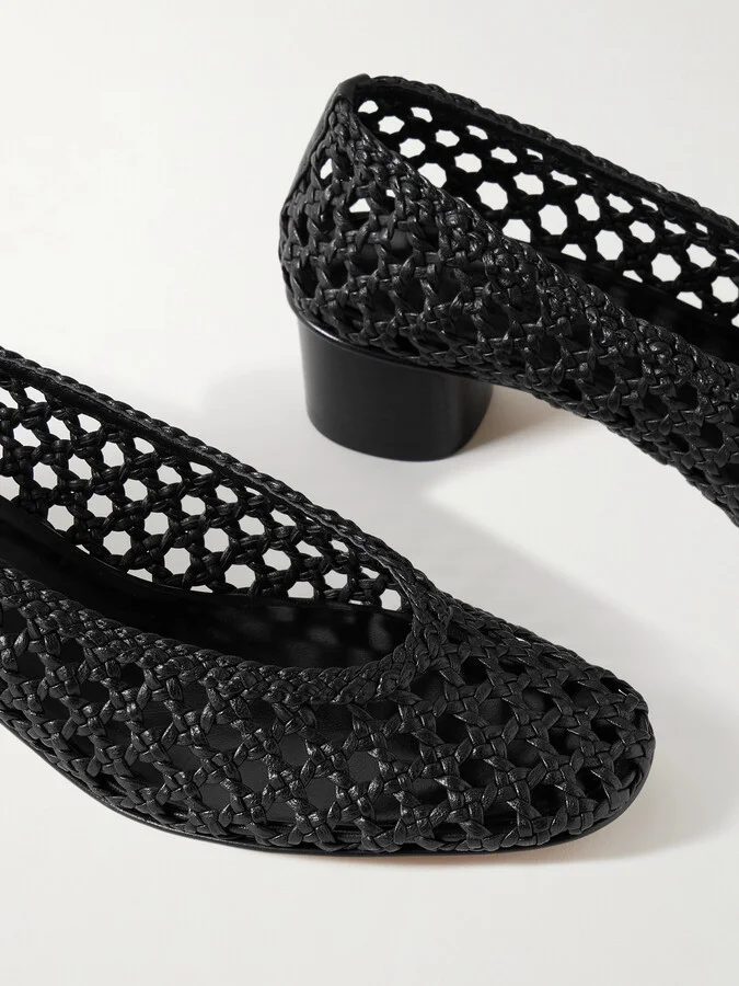 Le Monde Béryl - Woven Leather Pumps - Black - Image 4