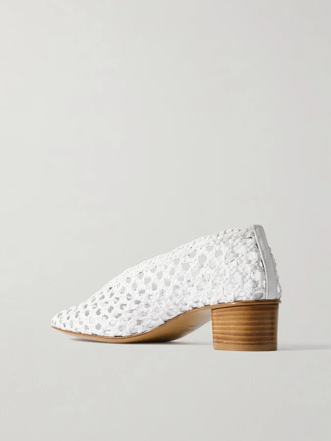 Le Monde Béryl - Woven Leather Pumps - Cream - Image 3