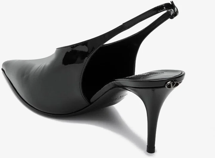 Le Salon 80 Patent Leather Slingback Pumps - Image 3