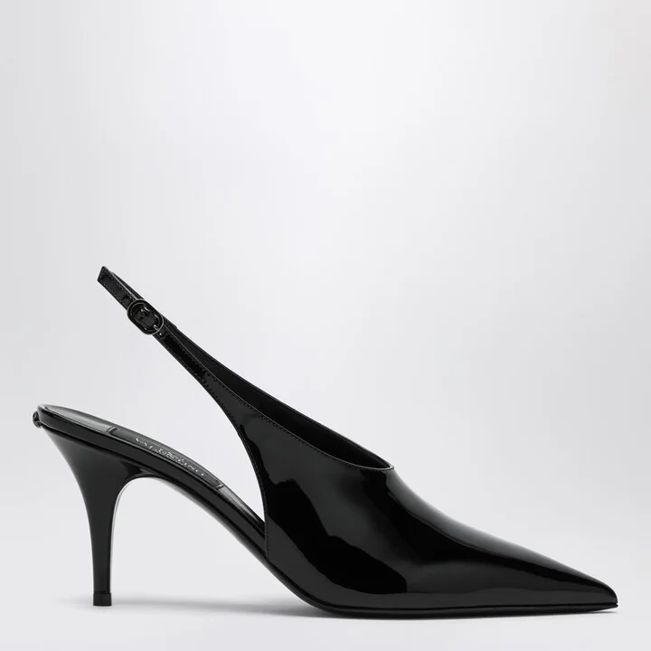 Le salon black patent leather slingback