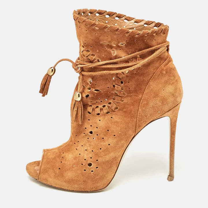 Le Silla Brown Suede Ankle Length Boots Size 37.5
