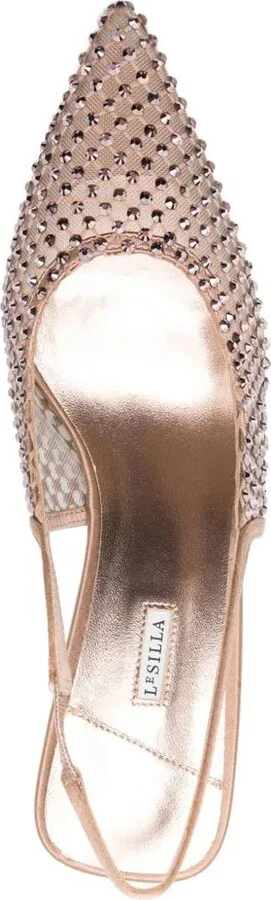 Le Silla Gilda Crystal Embellished Heel Pumps 80Mm - Image 4