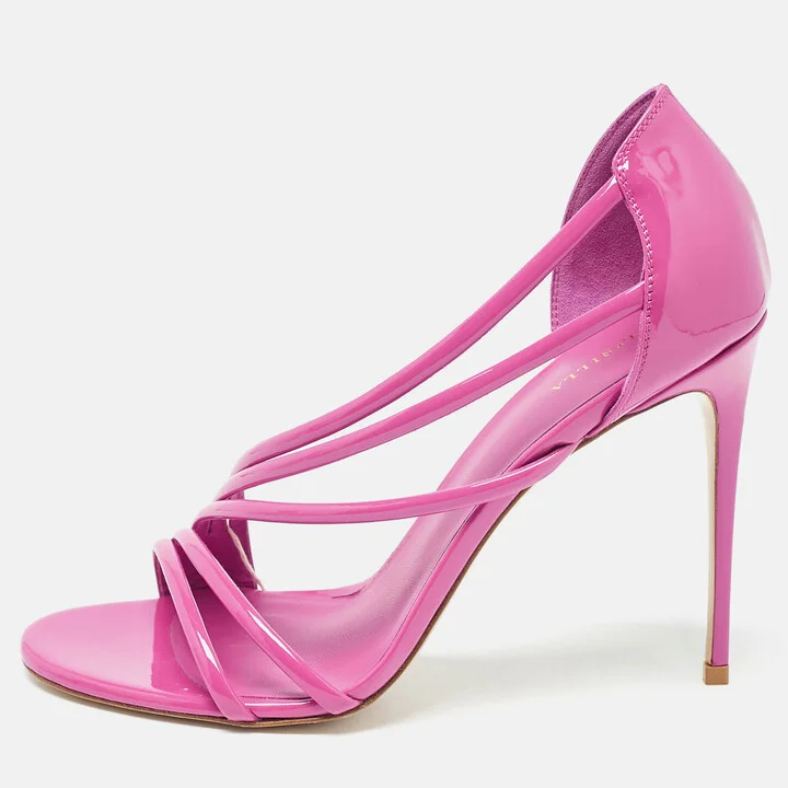 Le Silla Purple Patent Leather Scarlet Sandals Size 40