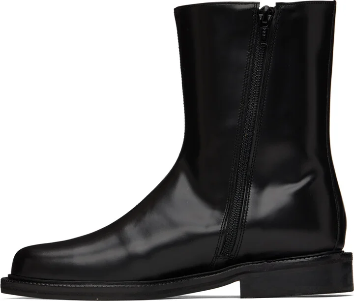 LE17SEPTEMBRE Black Leather Ankle Boots - Image 3