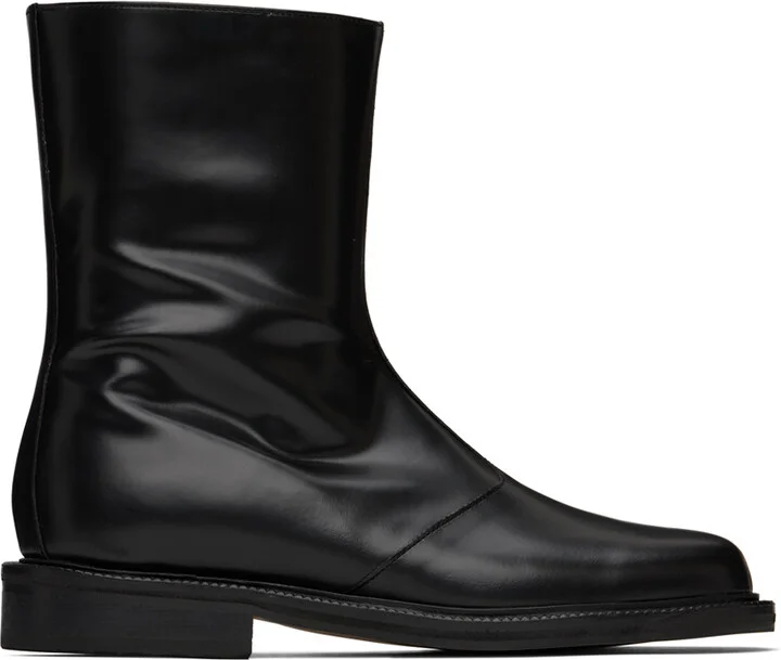 LE17SEPTEMBRE Black Leather Ankle Boots