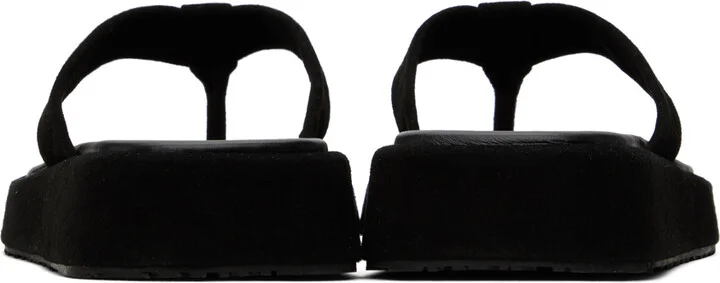 LE17SEPTEMBRE Black Leather Flip Flops - Image 2