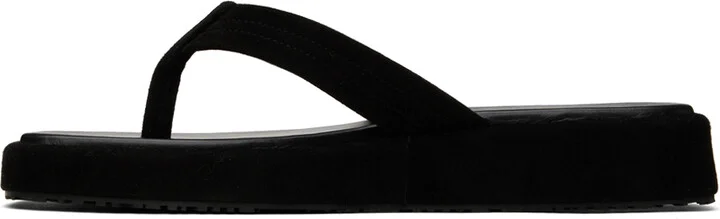 LE17SEPTEMBRE Black Leather Flip Flops - Image 3