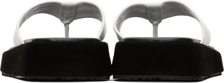 LE17SEPTEMBRE Black & White Leather Flip Flops - Image 2