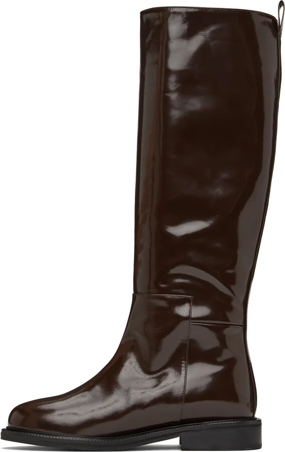 LE17SEPTEMBRE Brown Leather Tall Boots - Image 3