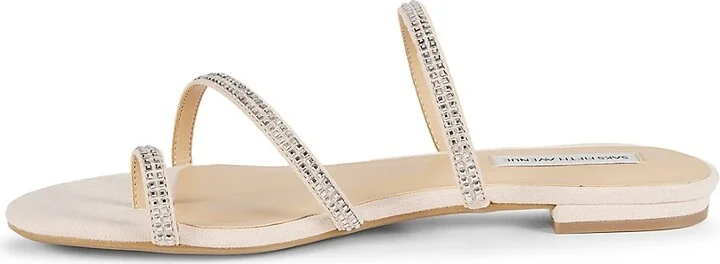 Lea Leather Rhinestone Flat Sandals - Image 4