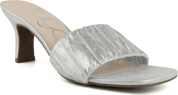 Leader Womens Faux Leather Square Toe Heels