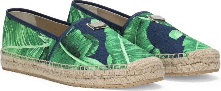 Leaf-Print Canvas Espadrilles - Image 2