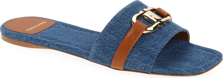 Leah Denim Slide Sandal