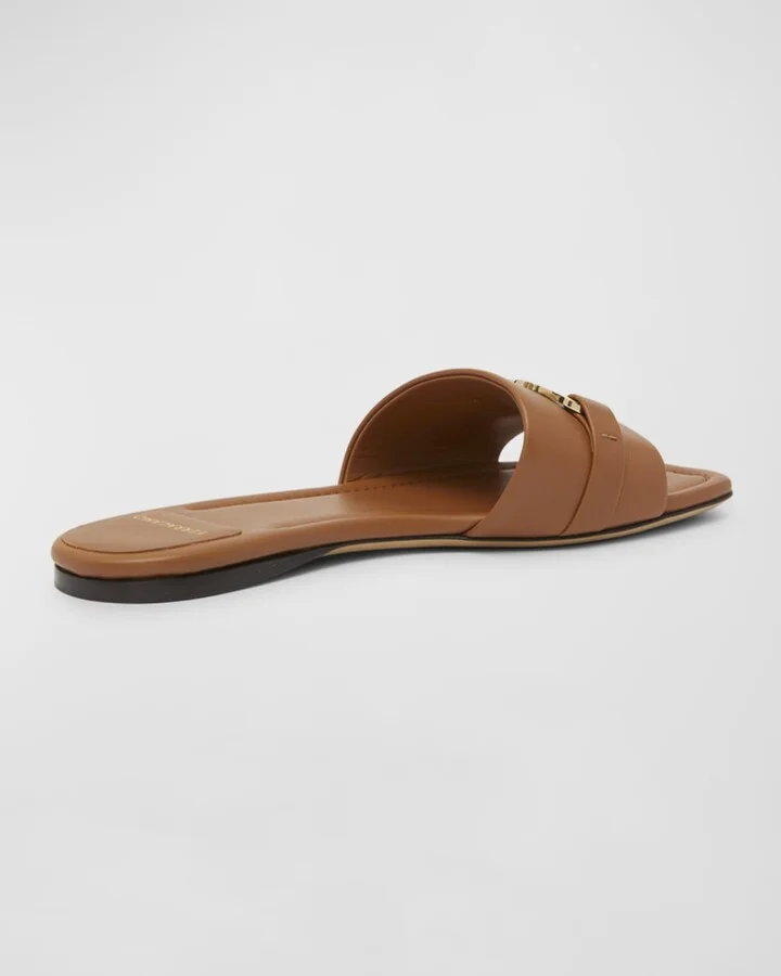 Leah Gancini Bit Leather Slide Sandals - Image 2