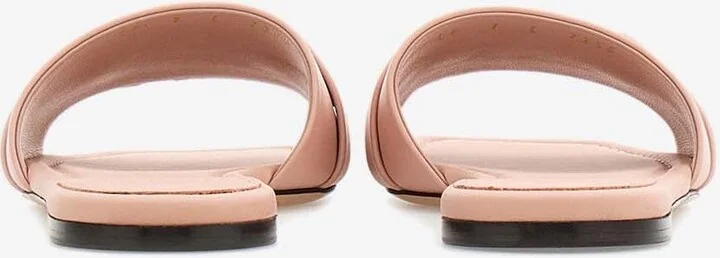 Leah Gancini Flat Sandals in Calf Leather - Image 2