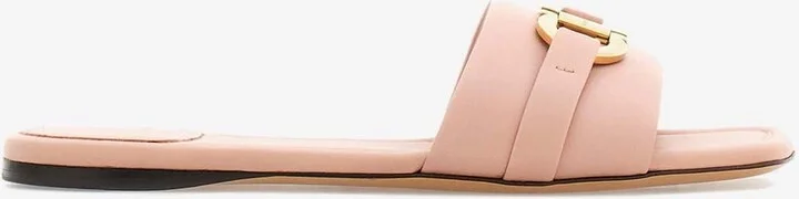Leah Gancini Flat Sandals in Calf Leather