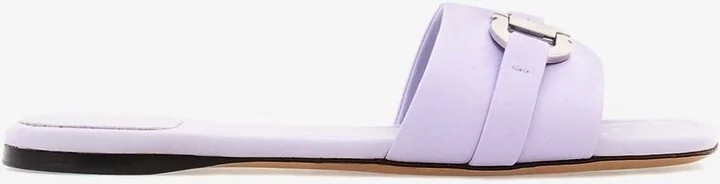 Leah Gancini Flat Sandals in Calf Leather