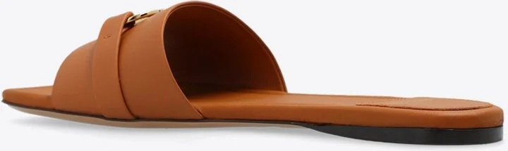 Leah Gancini Leather Flat Sandals - Image 2