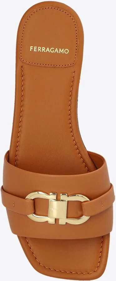 Leah Gancini Leather Flat Sandals - Image 3