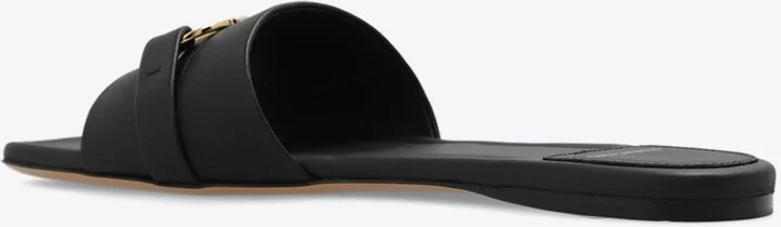 Leah Gancini Leather Flat Sandals - Image 2