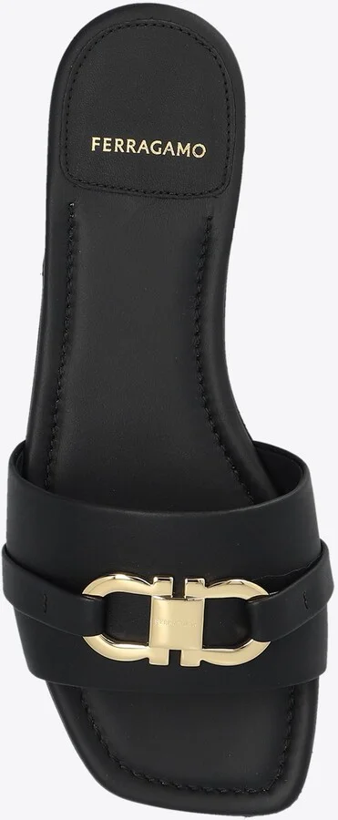 Leah Gancini Leather Flat Sandals - Image 3